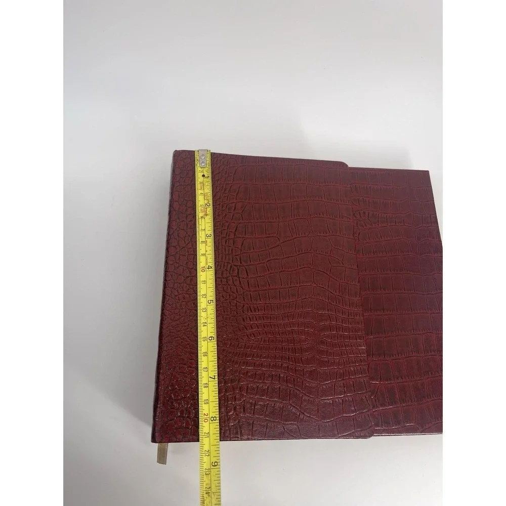 Vintage Neiman Marcus Photo Album & Address Book Red Croc Set New